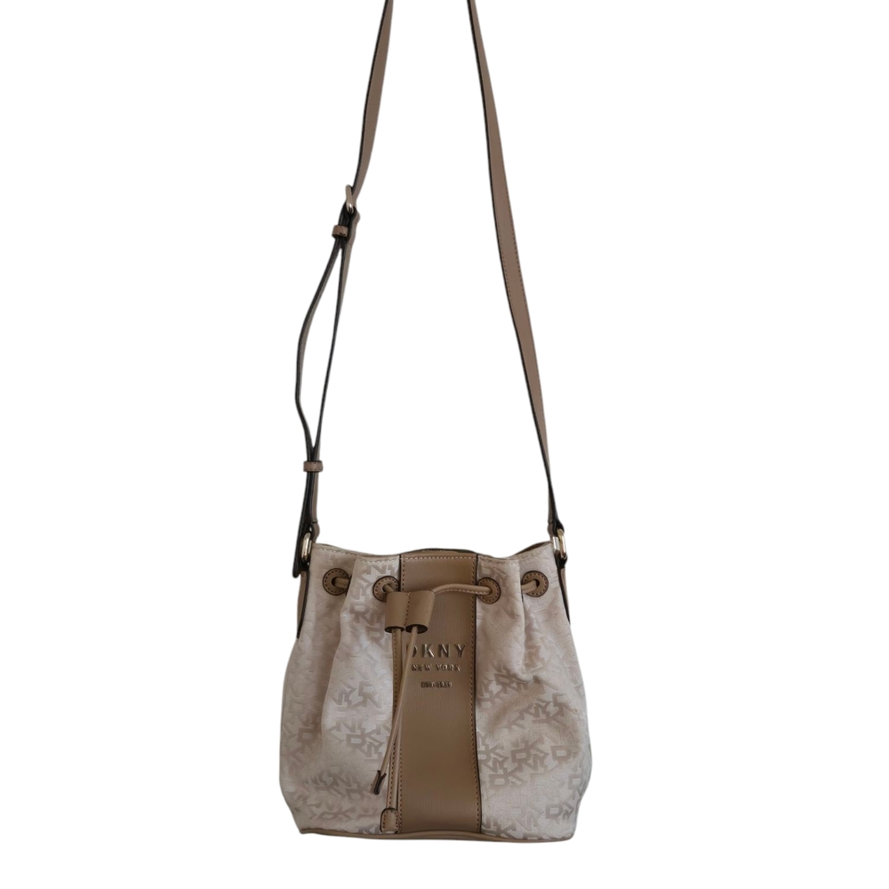 DKNY Beige and Tan Crossbody Bag